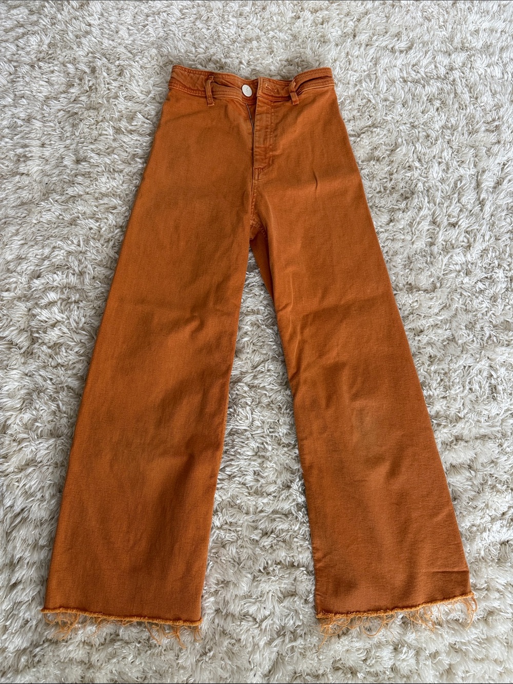 Zara Women’s Wide-Leg Jeans in Rust Orange